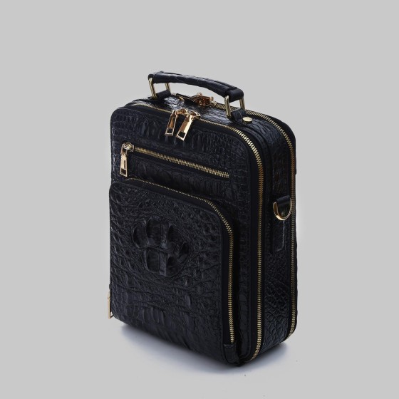 Crocodile leather men's crossbody bag new genuine leather men's crossbody bag business light luxury portable gentleman commuting